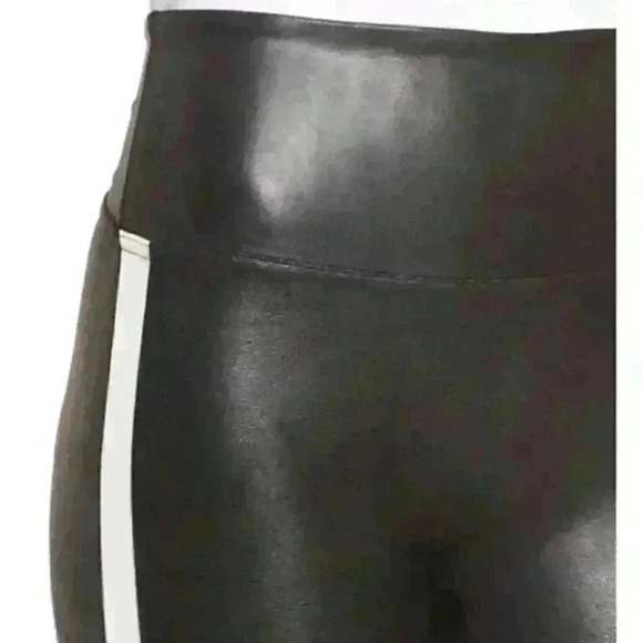 Spanx Faux Leather Side Stripe Leggings Size Small - Picture 3 of 10